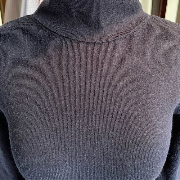 Soft Surroundings Navy Blue Turtle Neck with Button/Lace Cuffs - Picture 11 of 12